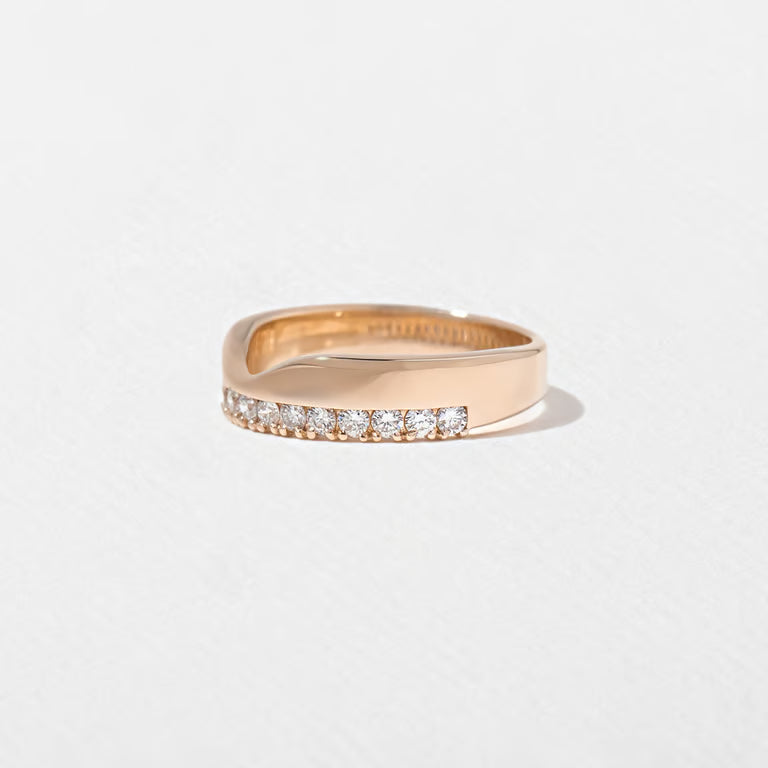 Gwyneth- Round Wide Lab Grown Diamond Wedding Band