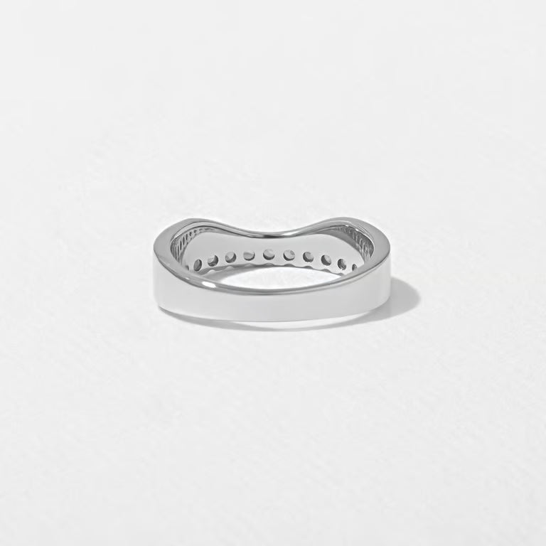 Gwyneth- Round Wide Lab Grown Diamond Wedding Band