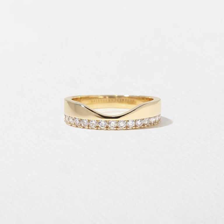 Gwyneth- Round Wide Lab Grown Diamond Wedding Band
