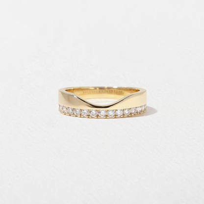Gwyneth- Round Wide Lab Grown Diamond Wedding Band
