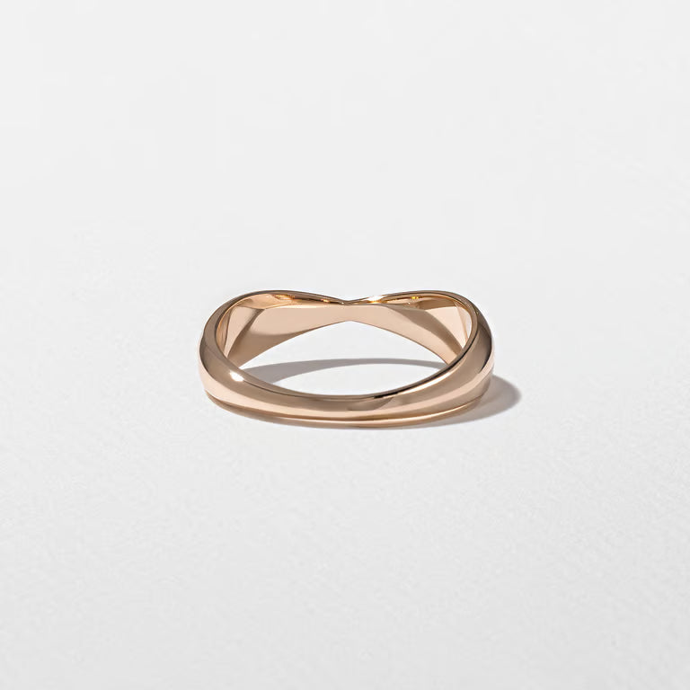 Hestia- Texture Crossover Wedding Band