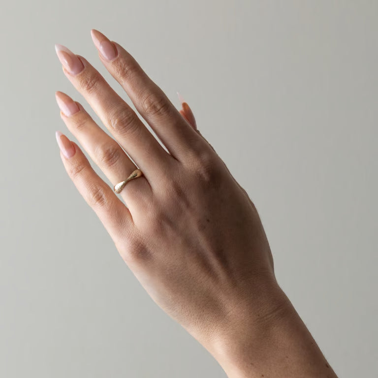 Hestia- Texture Crossover Wedding Band