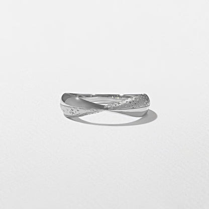 Hestia- Texture Crossover Wedding Band