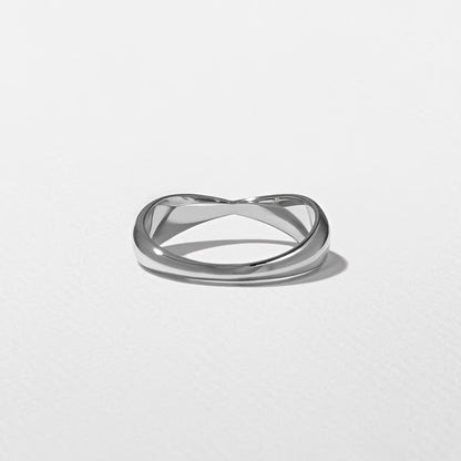 Hestia- Texture Crossover Wedding Band