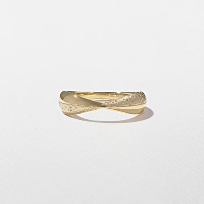 Hestia- Texture Crossover Wedding Band