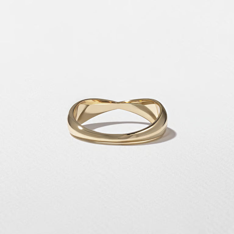 Hestia- Texture Crossover Wedding Band