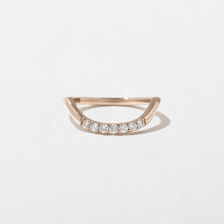 Indigo- Round Curved Lab Grown Diamond Wedding Band