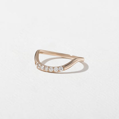 Indigo- Round Curved Lab Grown Diamond Wedding Band