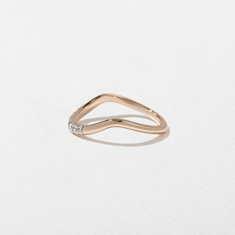Indigo- Round Curved Lab Grown Diamond Wedding Band