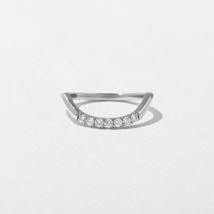 Indigo- Round Curved Lab Grown Diamond Wedding Band