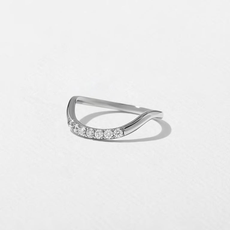 Indigo- Round Curved Lab Grown Diamond Wedding Band