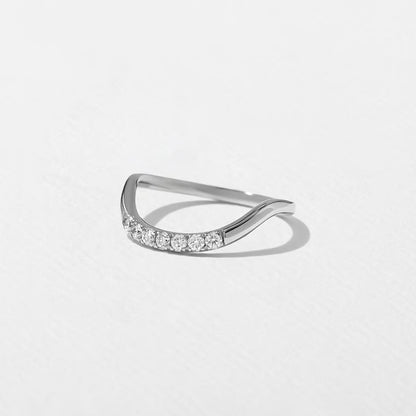 Indigo- Round Curved Lab Grown Diamond Wedding Band