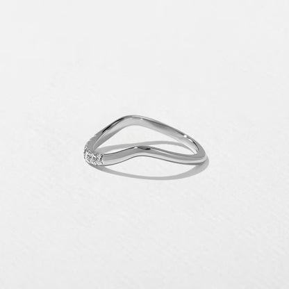 Indigo- Round Curved Lab Grown Diamond Wedding Band