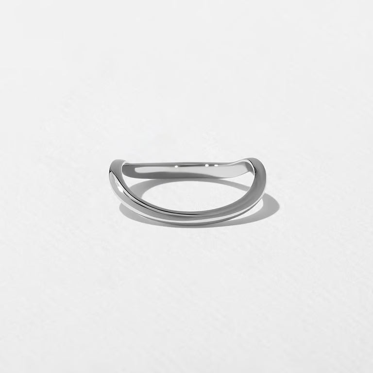 Indigo- Round Curved Lab Grown Diamond Wedding Band
