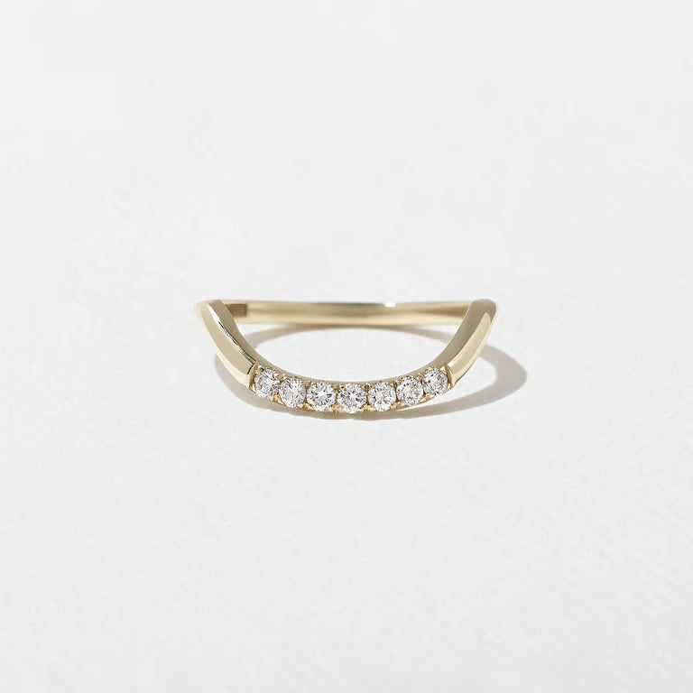 Indigo- Round Curved Lab Grown Diamond Wedding Band