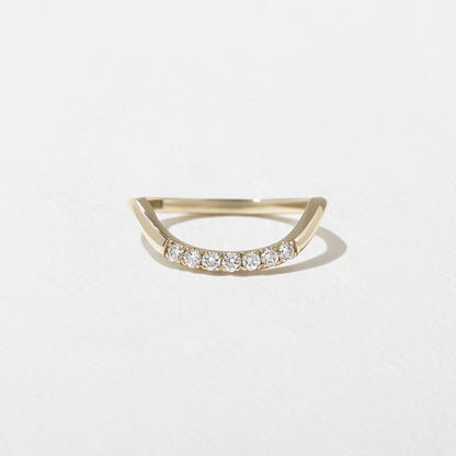Indigo- Round Curved Lab Grown Diamond Wedding Band