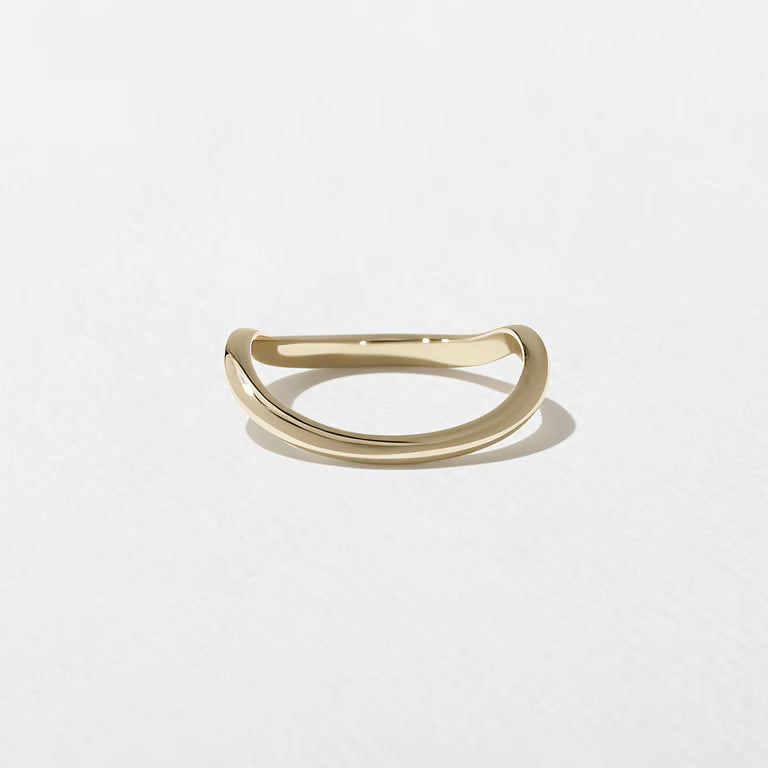 Indigo- Round Curved Lab Grown Diamond Wedding Band