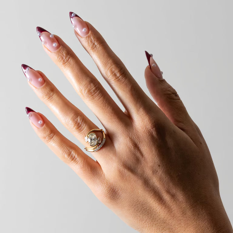 Indigo- Round Curved Lab Grown Diamond Wedding Band