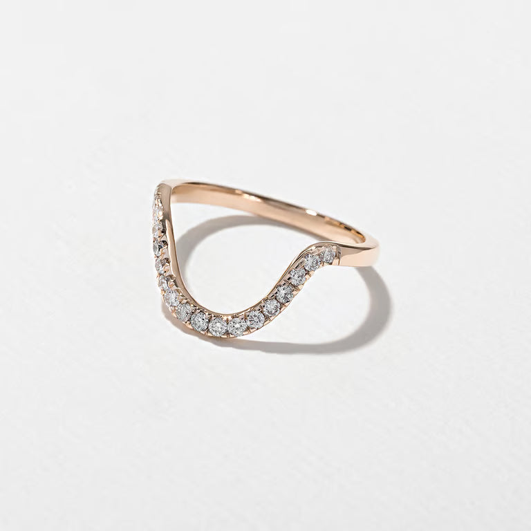 Iolanthe- Round Curved Lab Grown Diamond Wedding Band