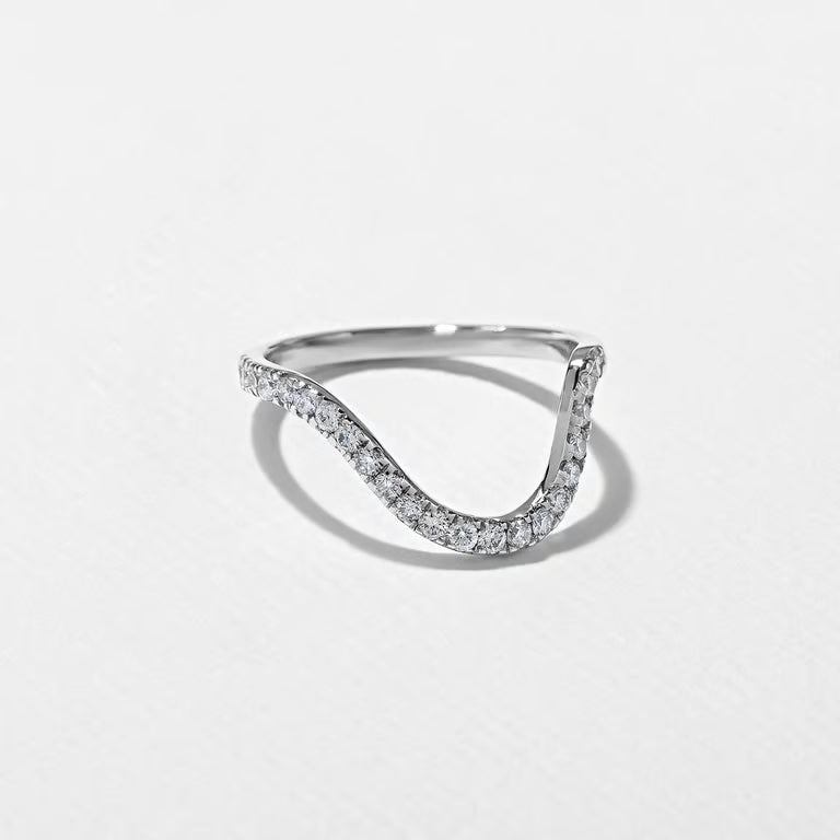 Iolanthe- Round Curved Lab Grown Diamond Wedding Band