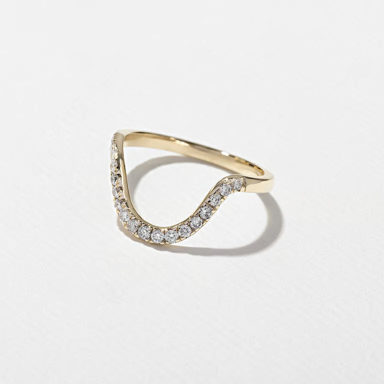 Iolanthe- Round Curved Lab Grown Diamond Wedding Band