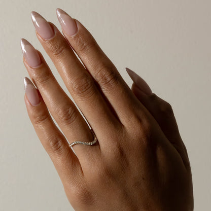 Iolanthe- Round Curved Lab Grown Diamond Wedding Band
