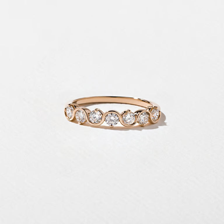 Ismene- Round Wave Lab Grown Diamond Wedding Band