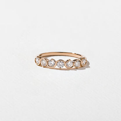 Ismene- Round Wave Lab Grown Diamond Wedding Band