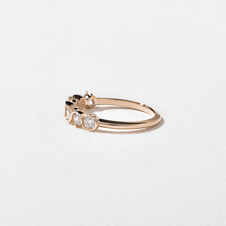 Ismene- Round Wave Lab Grown Diamond Wedding Band