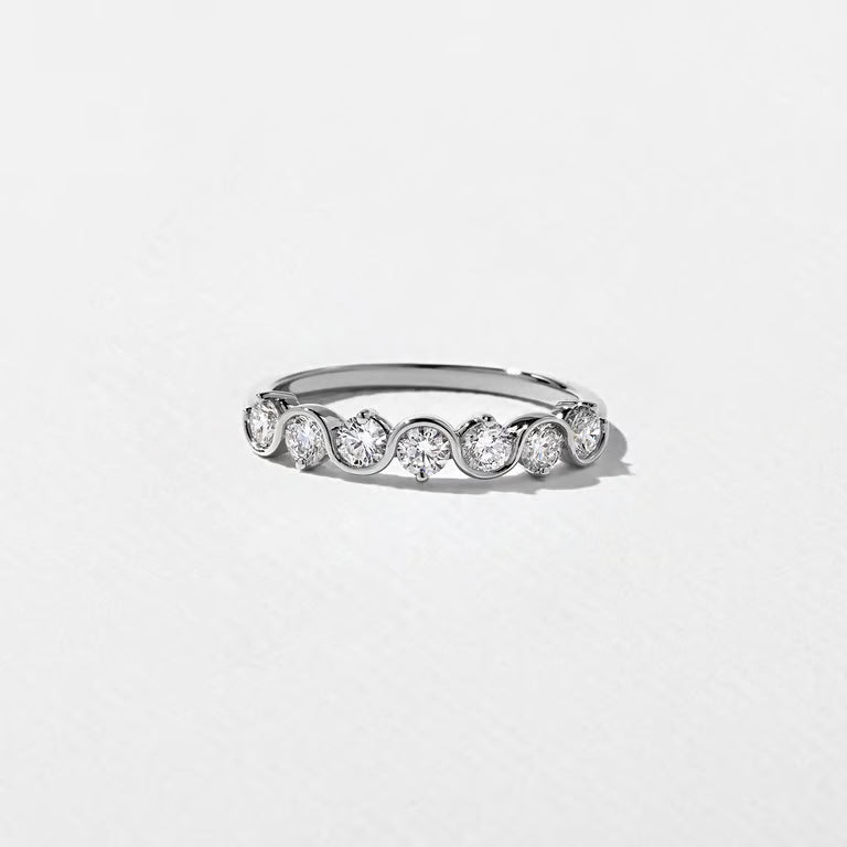 Ismene- Round Wave Lab Grown Diamond Wedding Band
