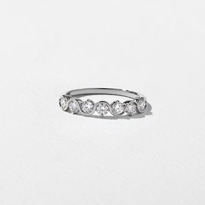 Ismene- Round Wave Lab Grown Diamond Wedding Band