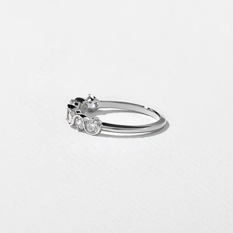 Ismene- Round Wave Lab Grown Diamond Wedding Band