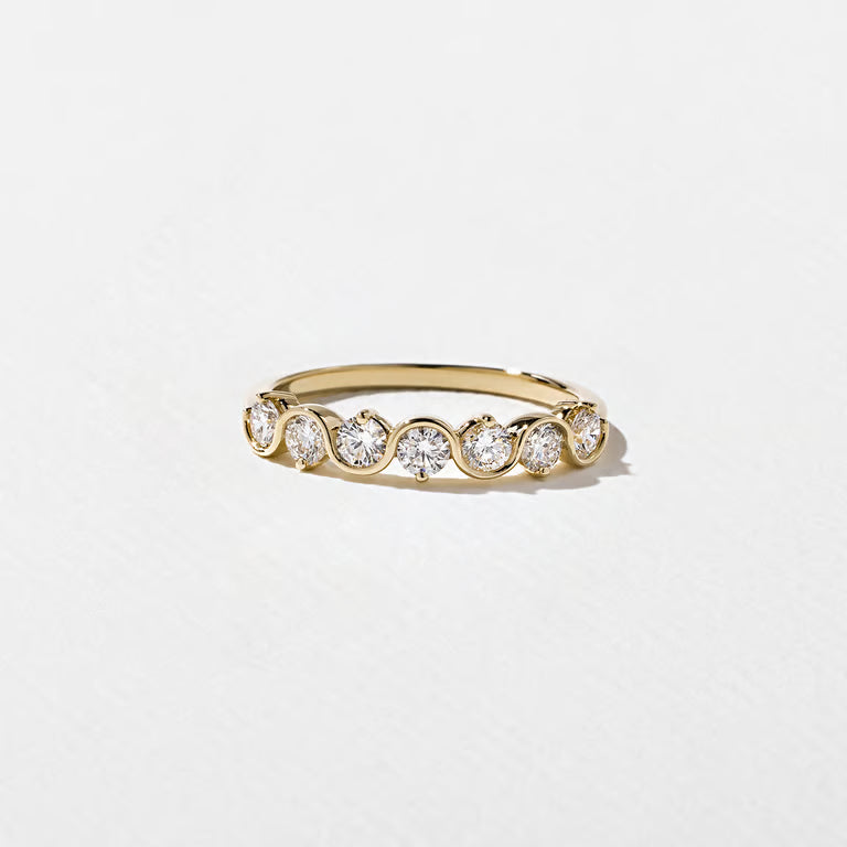 Ismene- Round Wave Lab Grown Diamond Wedding Band