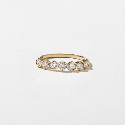 Ismene- Round Wave Lab Grown Diamond Wedding Band