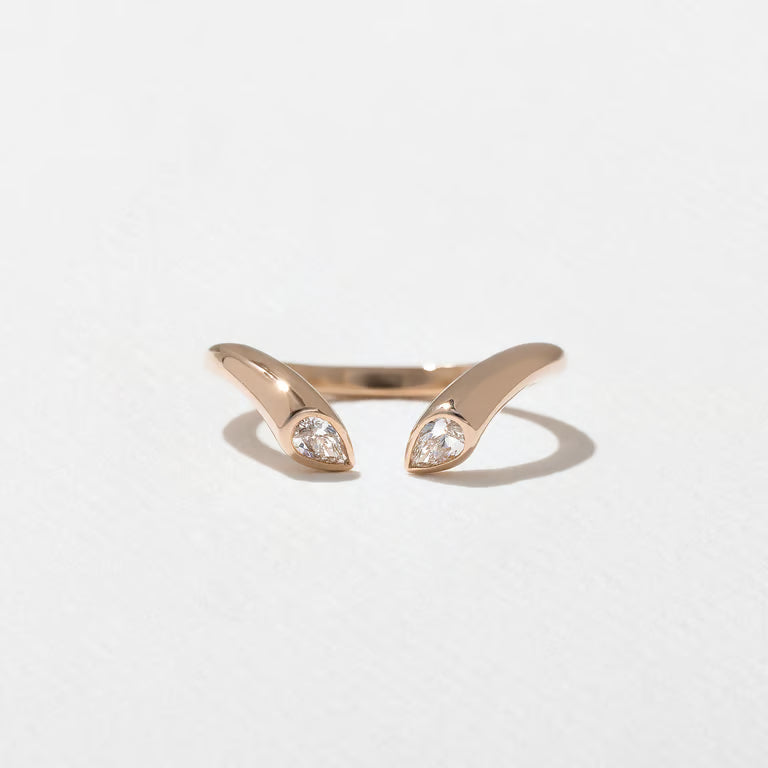 Larkspur- Pear Curved Lab Grown Diamond Wedding Band