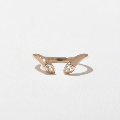 Larkspur- Pear Curved Lab Grown Diamond Wedding Band