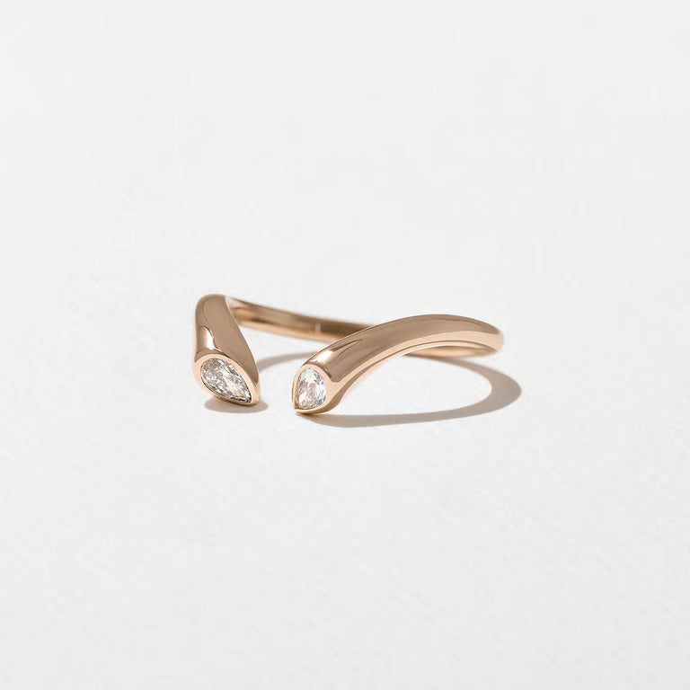 Larkspur- Pear Curved Lab Grown Diamond Wedding Band