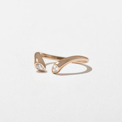 Larkspur- Pear Curved Lab Grown Diamond Wedding Band