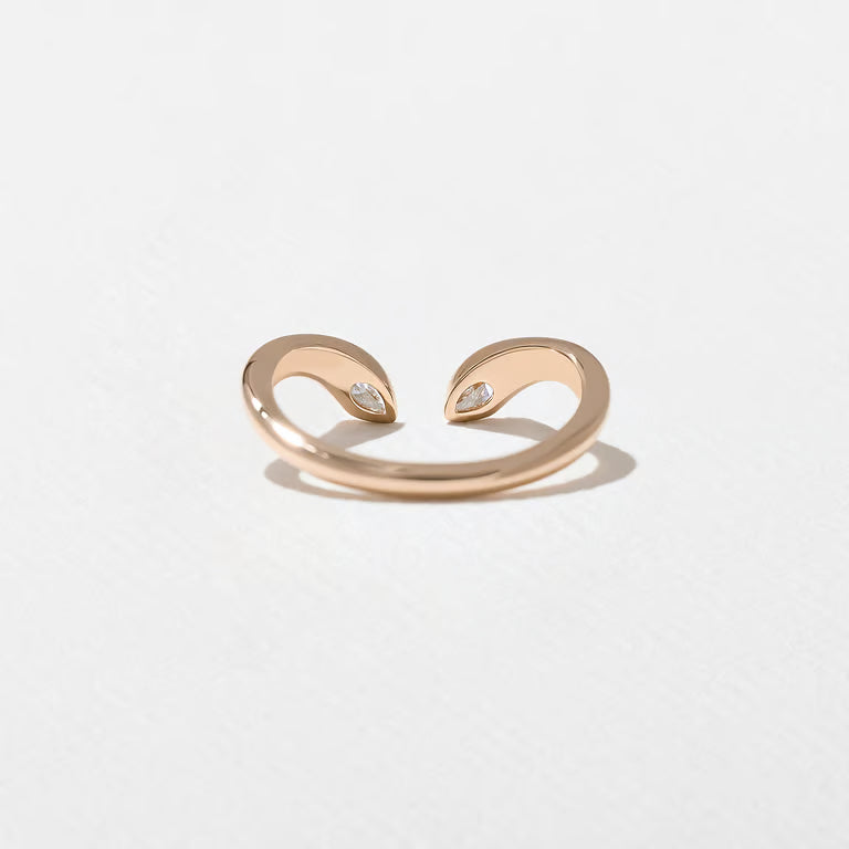 Larkspur- Pear Curved Lab Grown Diamond Wedding Band