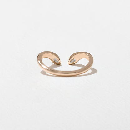 Larkspur- Pear Curved Lab Grown Diamond Wedding Band