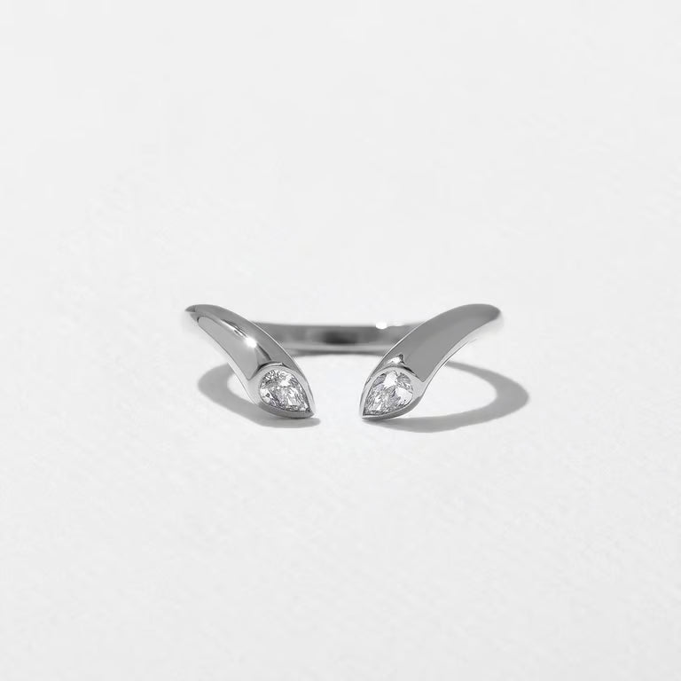 Larkspur- Pear Curved Lab Grown Diamond Wedding Band