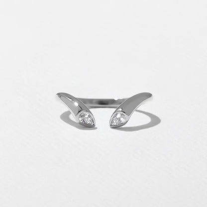 Larkspur- Pear Curved Lab Grown Diamond Wedding Band