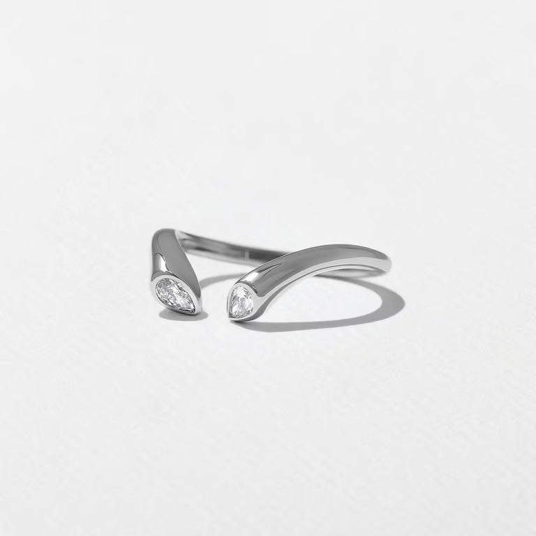 Larkspur- Pear Curved Lab Grown Diamond Wedding Band