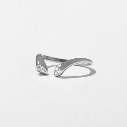 Larkspur- Pear Curved Lab Grown Diamond Wedding Band