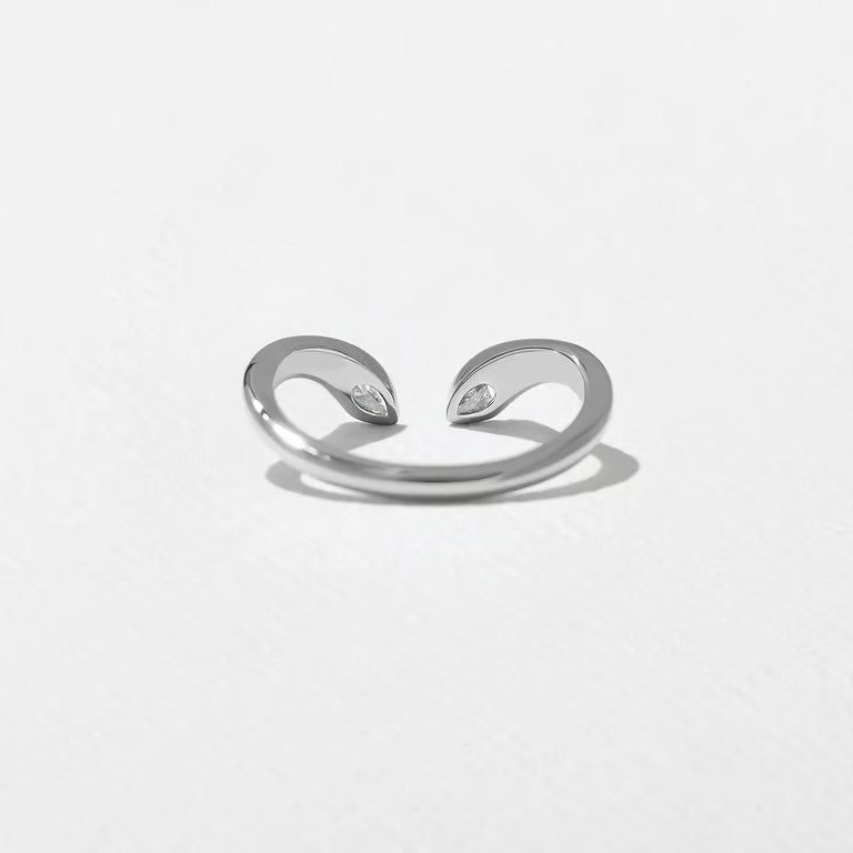 Larkspur- Pear Curved Lab Grown Diamond Wedding Band