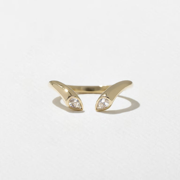 Larkspur- Pear Curved Lab Grown Diamond Wedding Band