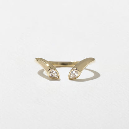 Larkspur- Pear Curved Lab Grown Diamond Wedding Band