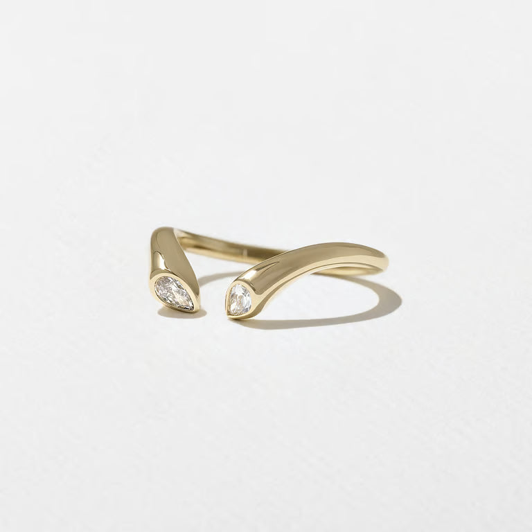 Larkspur- Pear Curved Lab Grown Diamond Wedding Band