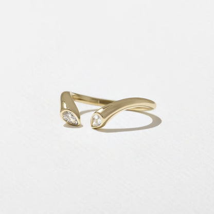 Larkspur- Pear Curved Lab Grown Diamond Wedding Band