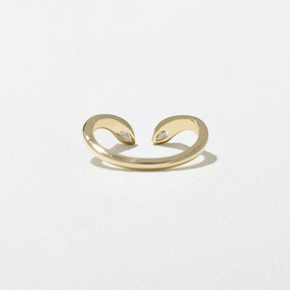 Larkspur- Pear Curved Lab Grown Diamond Wedding Band